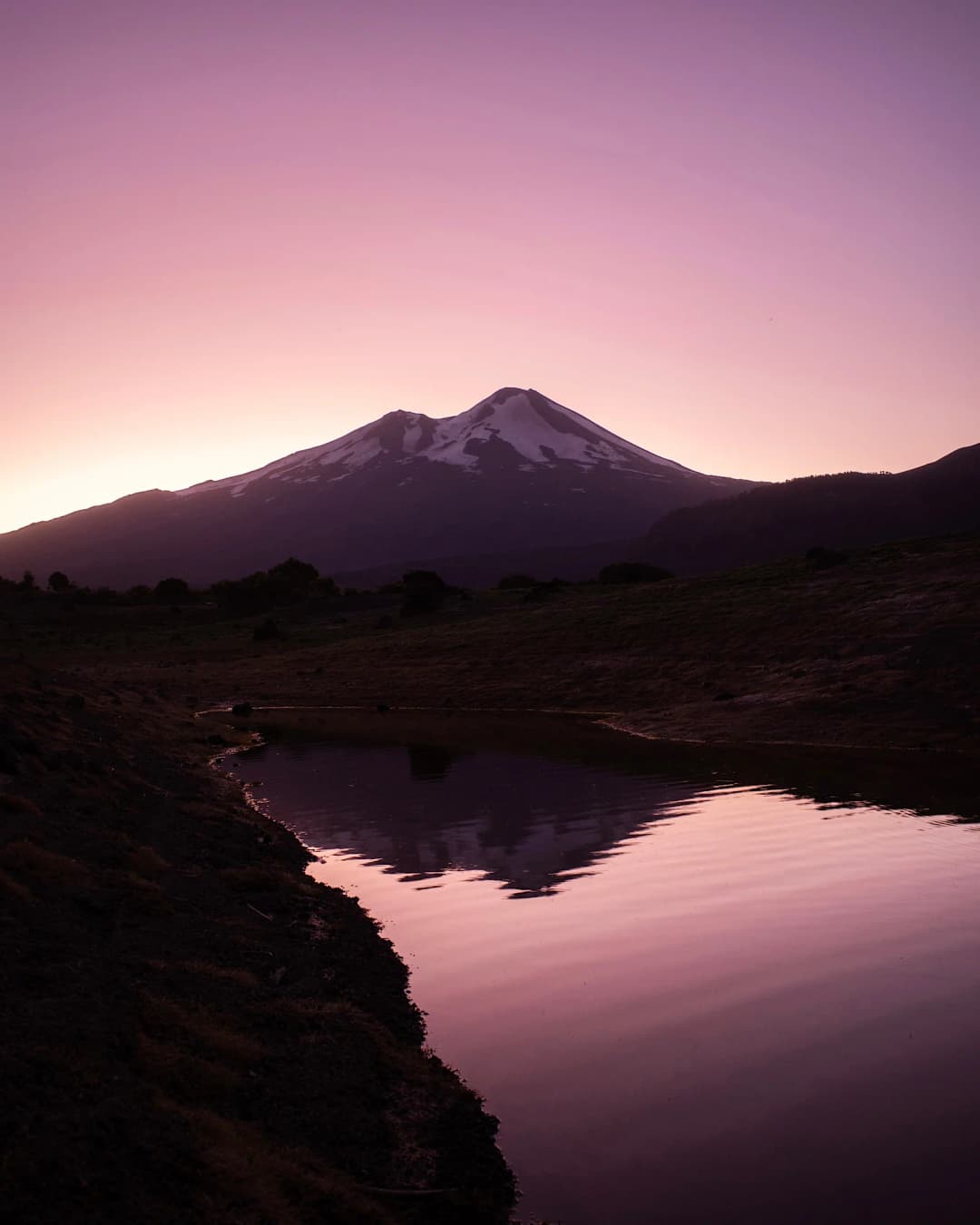 Volcano Purple Sky